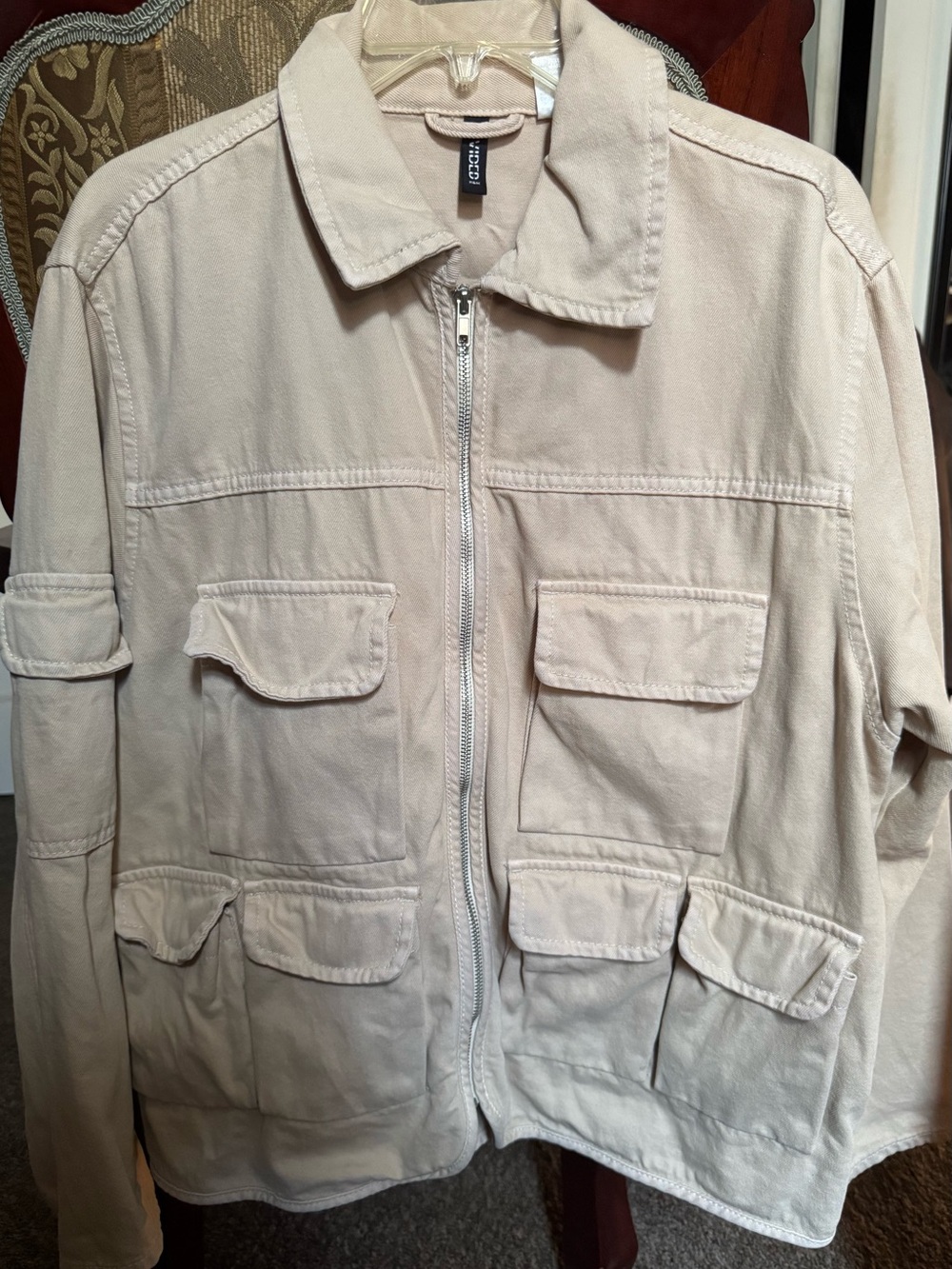 H&M Beige Military-Style Field Jacket